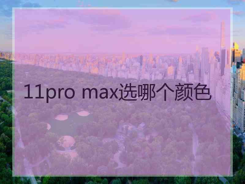 11pro max选哪个颜色