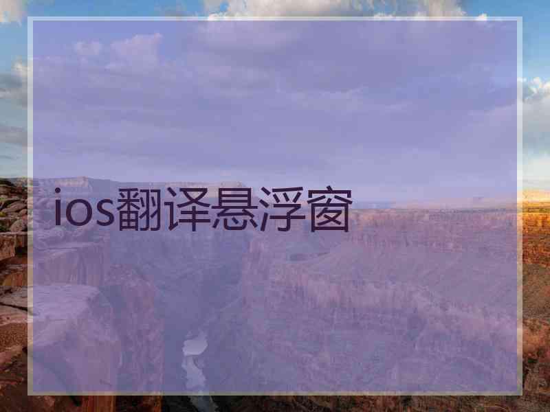 ios翻译悬浮窗