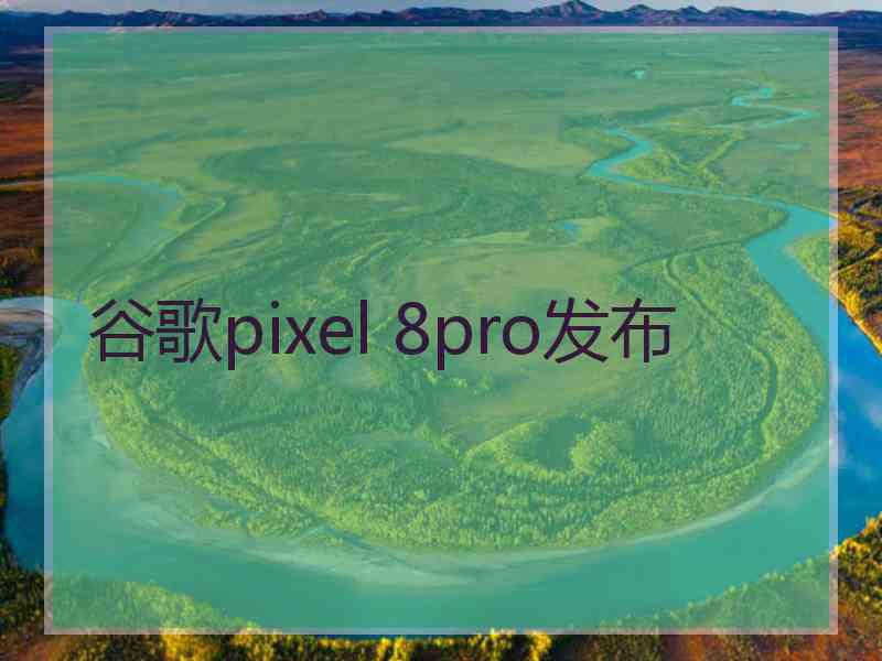 谷歌pixel 8pro发布