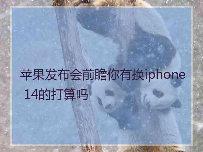 苹果发布会前瞻你有换iphone 14的打算吗