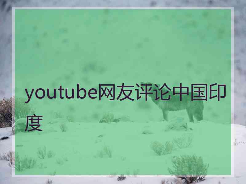 youtube网友评论中国印度