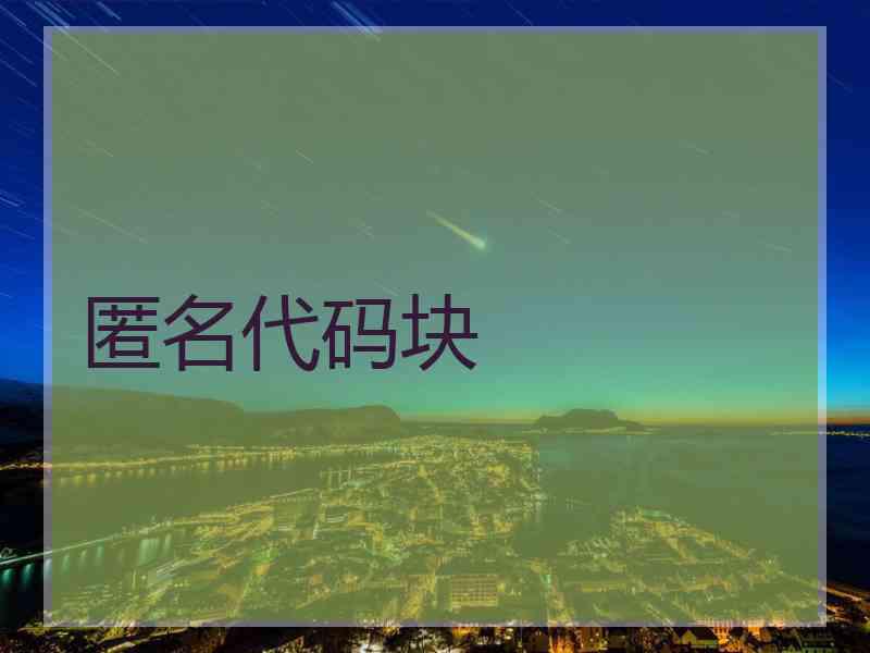 匿名代码块