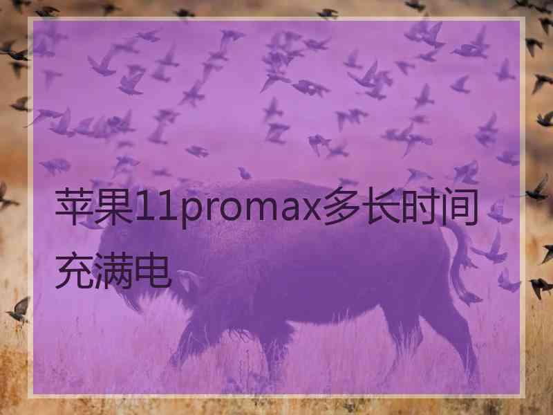 苹果11promax多长时间充满电