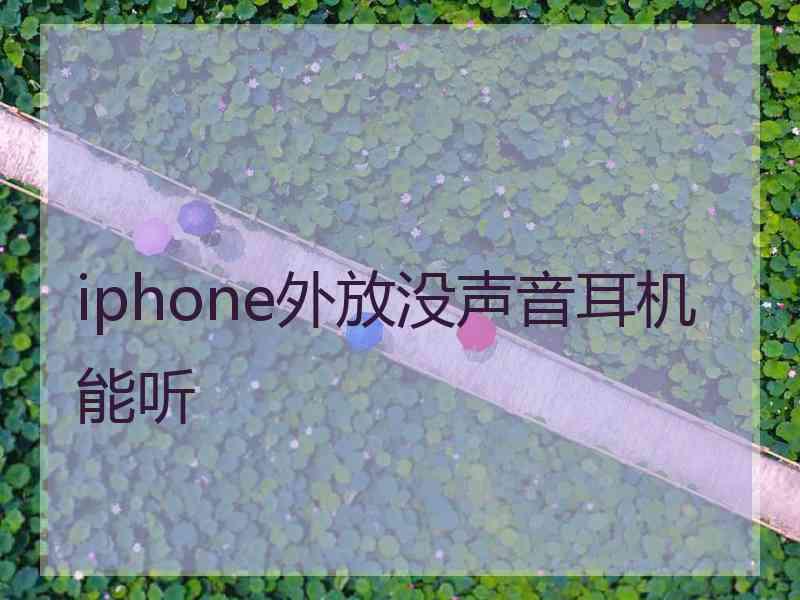 iphone外放没声音耳机能听