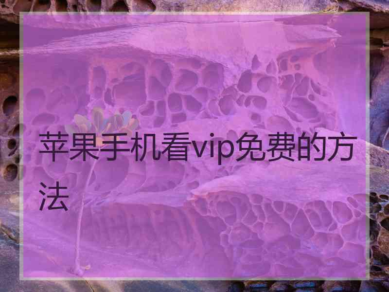 苹果手机看vip免费的方法