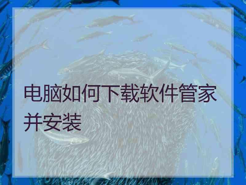 电脑如何下载软件管家并安装