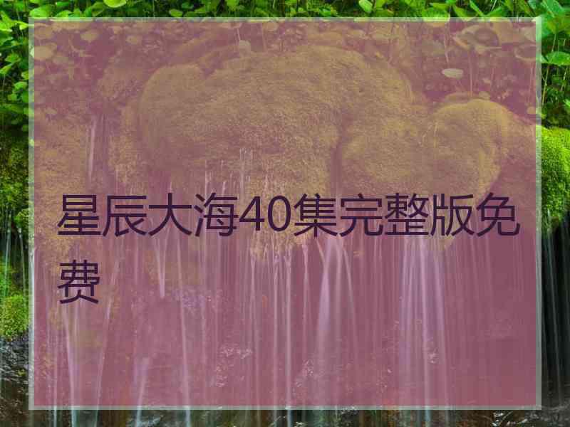 星辰大海40集完整版免费