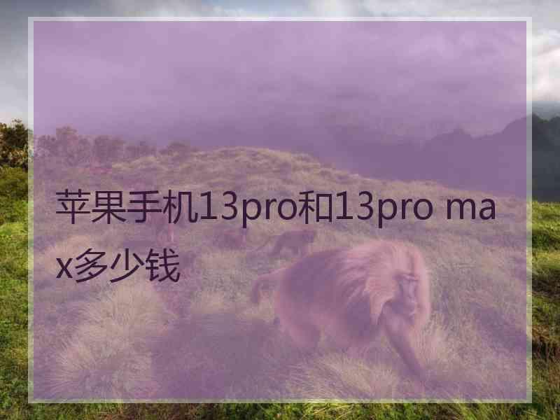 苹果手机13pro和13pro max多少钱