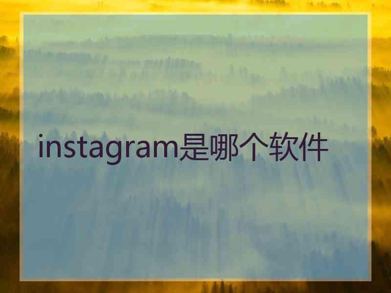 instagram是哪个软件