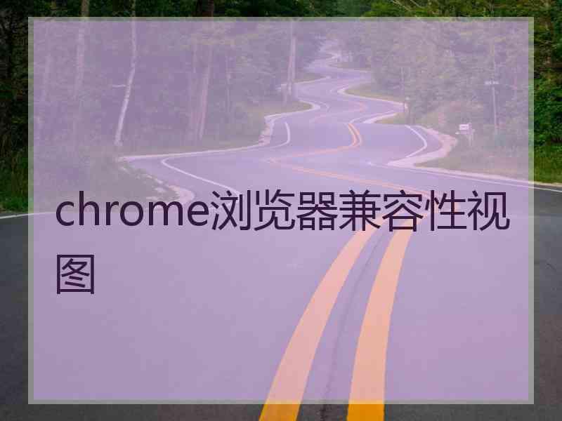 chrome浏览器兼容性视图