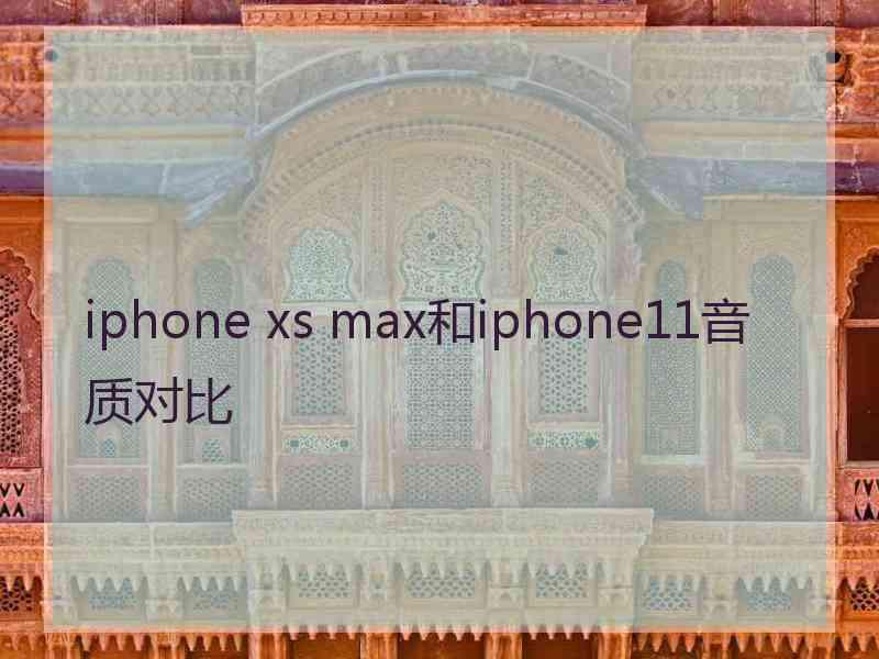 iphone xs max和iphone11音质对比