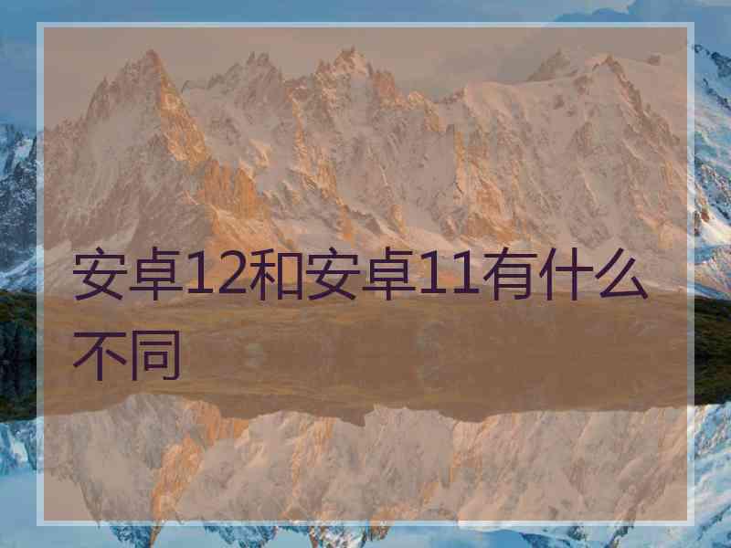 安卓12和安卓11有什么不同