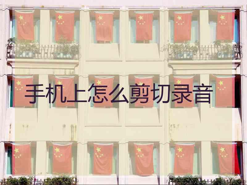 手机上怎么剪切录音