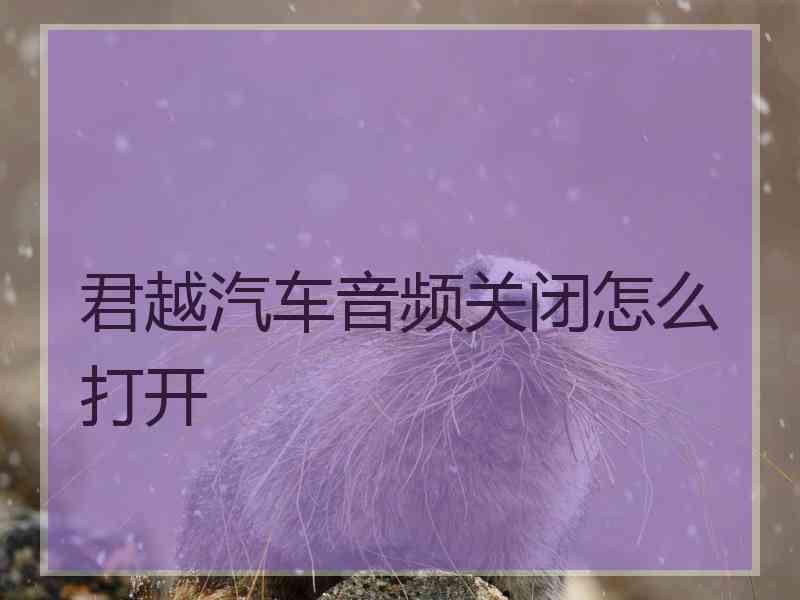 君越汽车音频关闭怎么打开