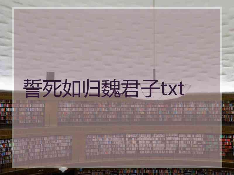 誓死如归魏君子txt