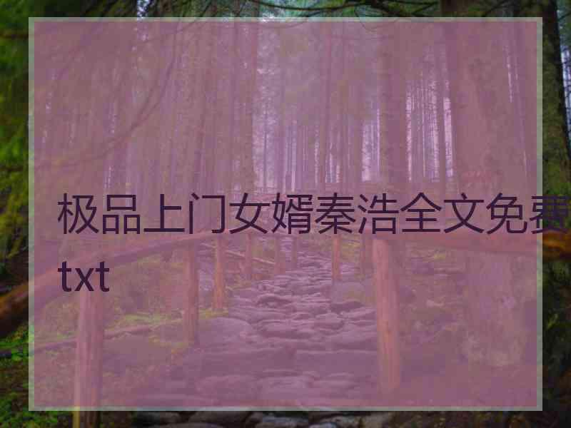 极品上门女婿秦浩全文免费txt