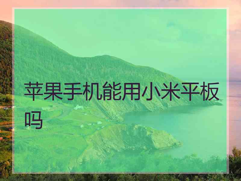 苹果手机能用小米平板吗