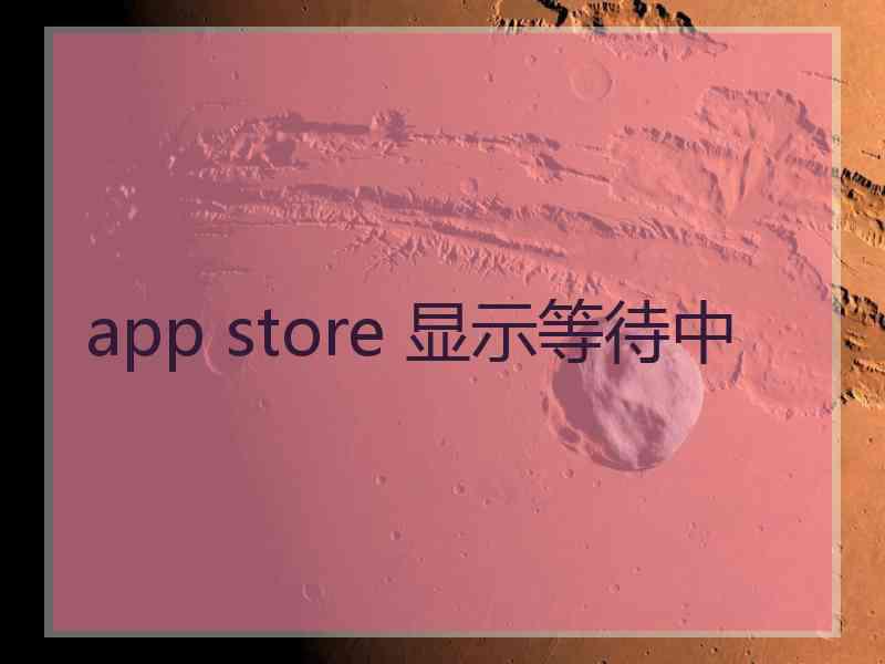 app store 显示等待中