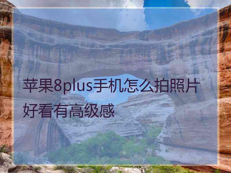 苹果8plus手机怎么拍照片好看有高级感