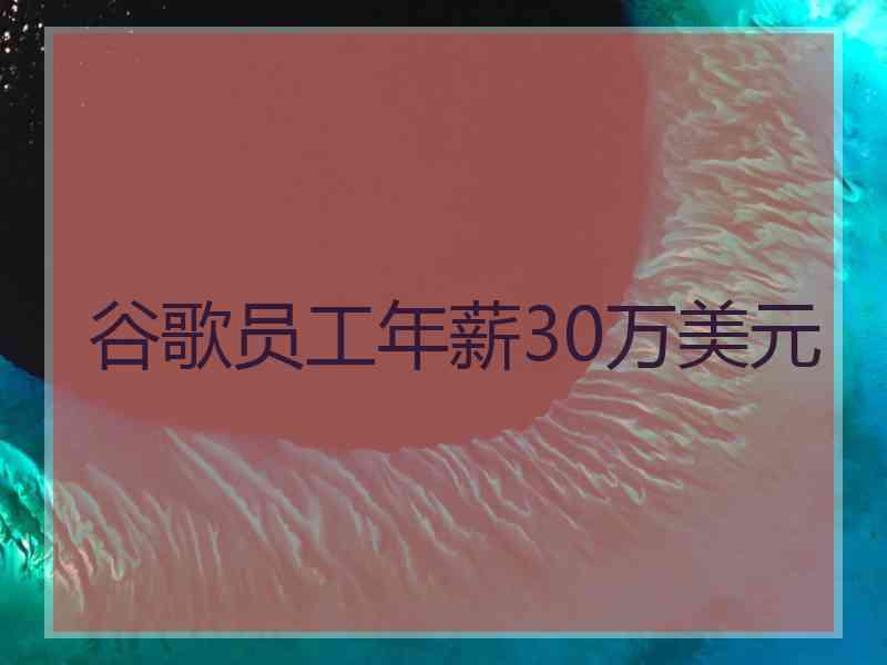 谷歌员工年薪30万美元