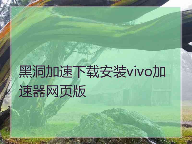 黑洞加速下载安装vivo加速器网页版