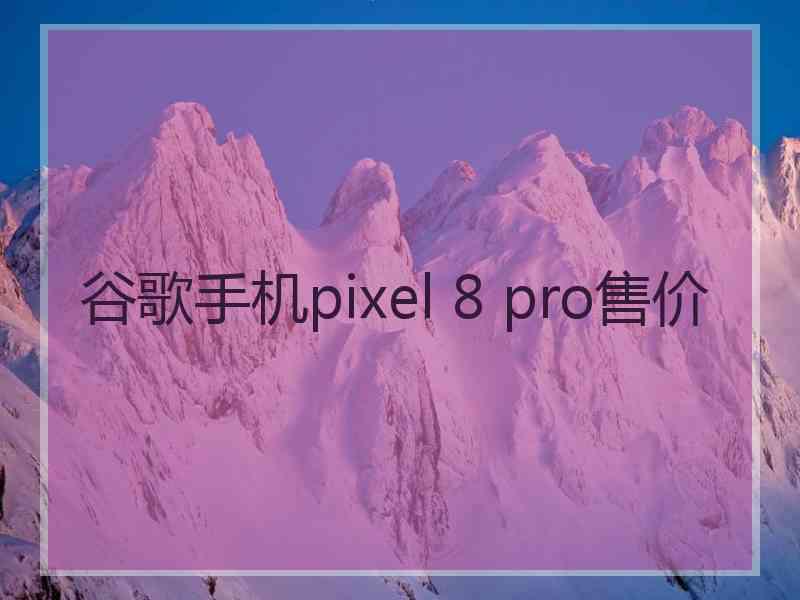 谷歌手机pixel 8 pro售价