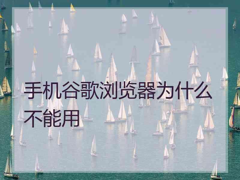 手机谷歌浏览器为什么不能用