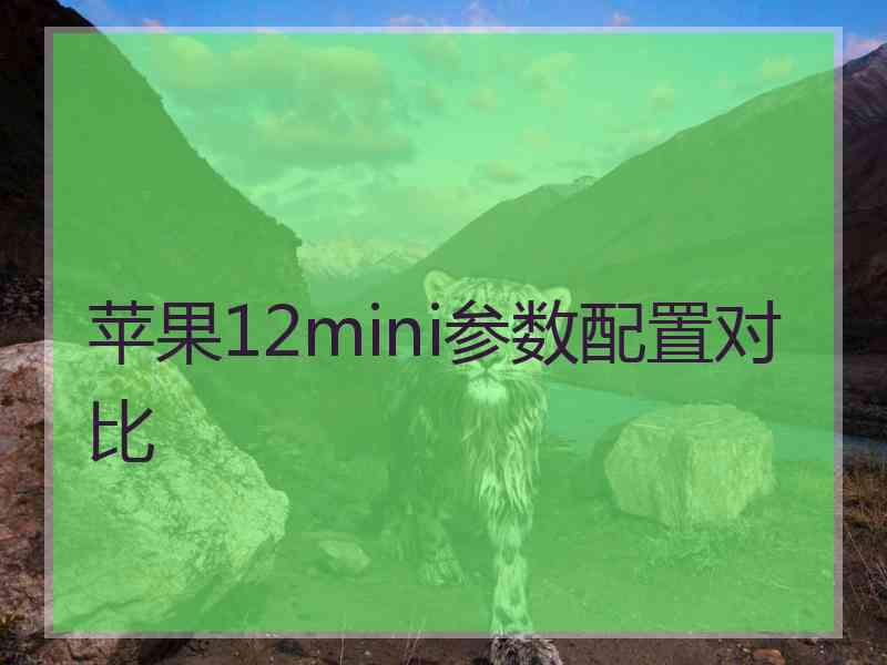 苹果12mini参数配置对比