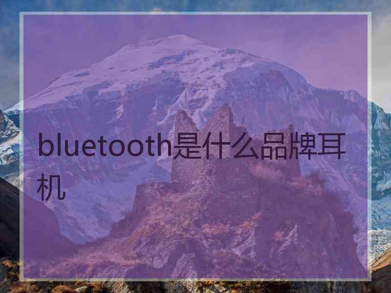 bluetooth是什么品牌耳机