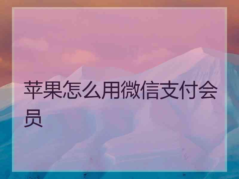 苹果怎么用微信支付会员