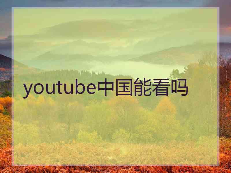 youtube中国能看吗