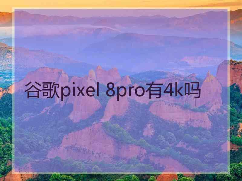 谷歌pixel 8pro有4k吗