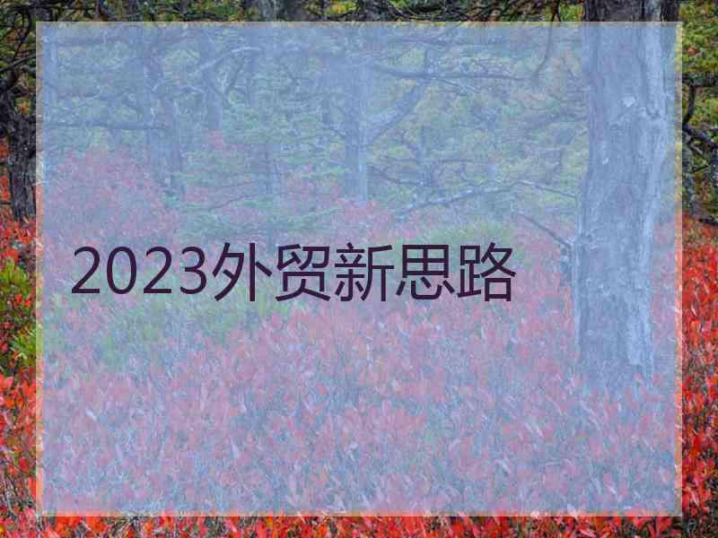 2023外贸新思路