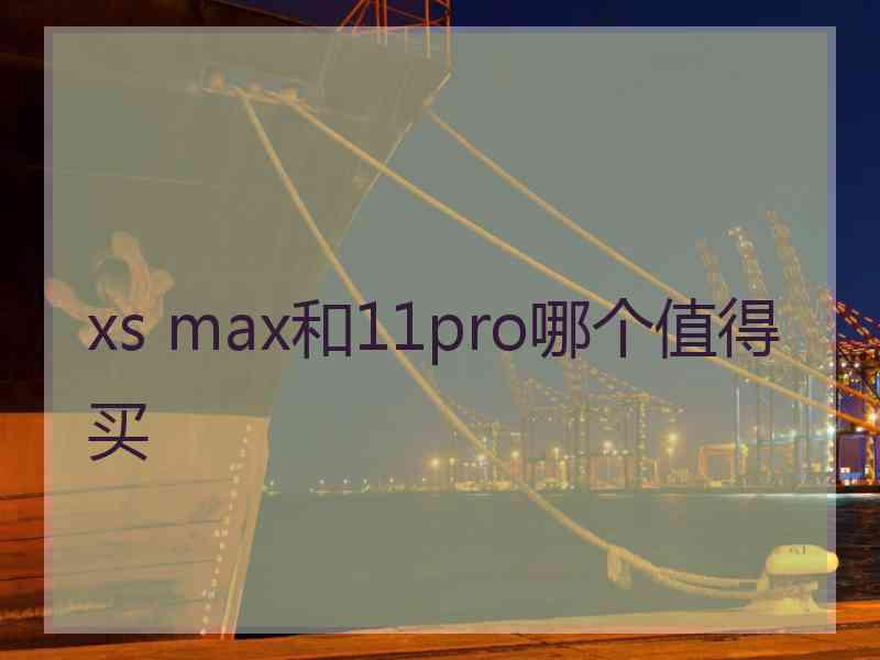 xs max和11pro哪个值得买