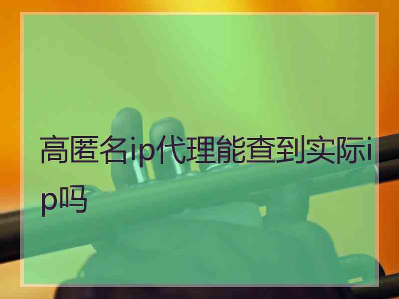 高匿名ip代理能查到实际ip吗