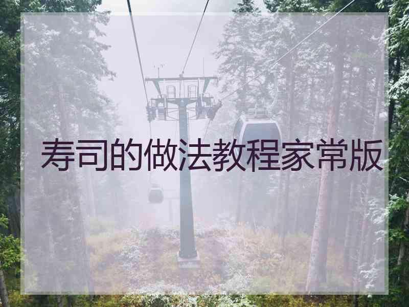 寿司的做法教程家常版