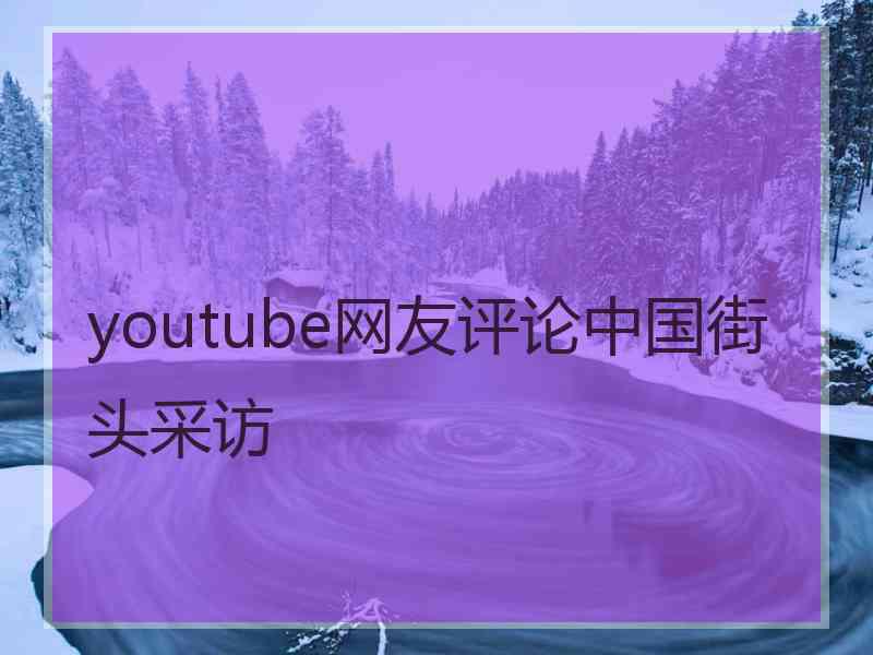 youtube网友评论中国街头采访