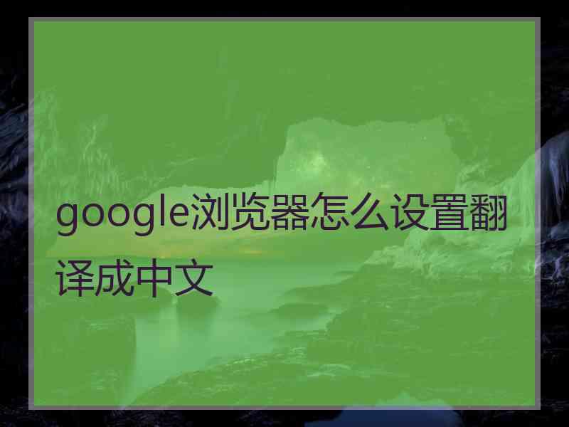 google浏览器怎么设置翻译成中文