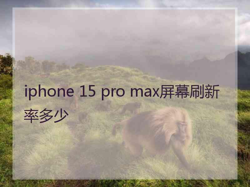 iphone 15 pro max屏幕刷新率多少