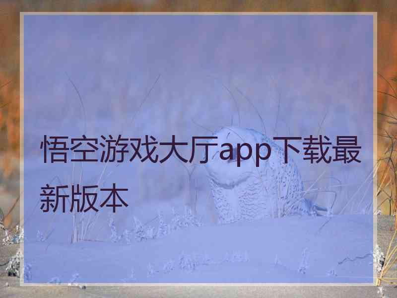 悟空游戏大厅app下载最新版本