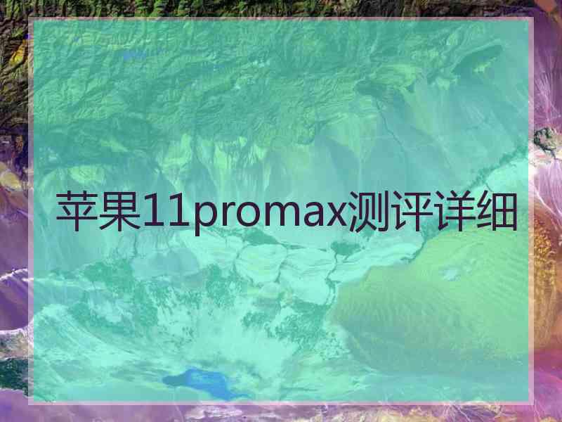 苹果11promax测评详细