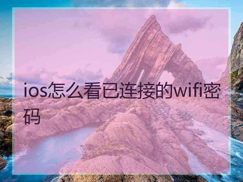 ios怎么看已连接的wifi密码