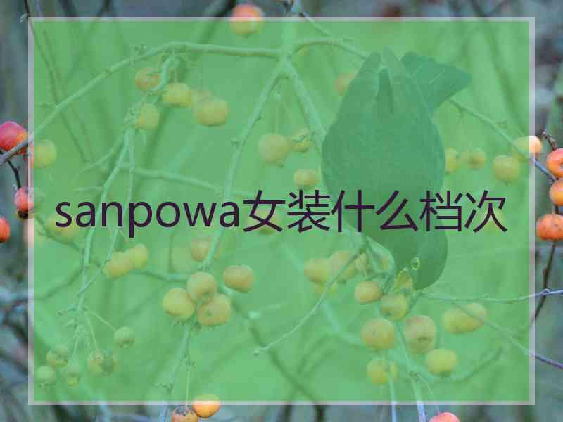 sanpowa女装什么档次