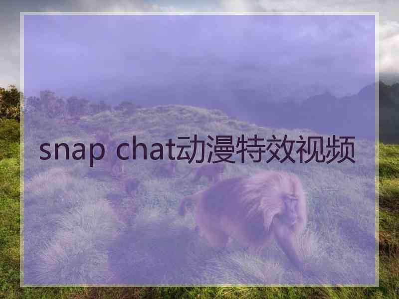 snap chat动漫特效视频