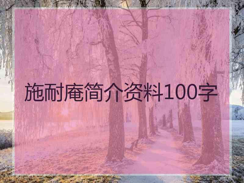 施耐庵简介资料100字