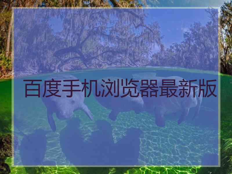 百度手机浏览器最新版