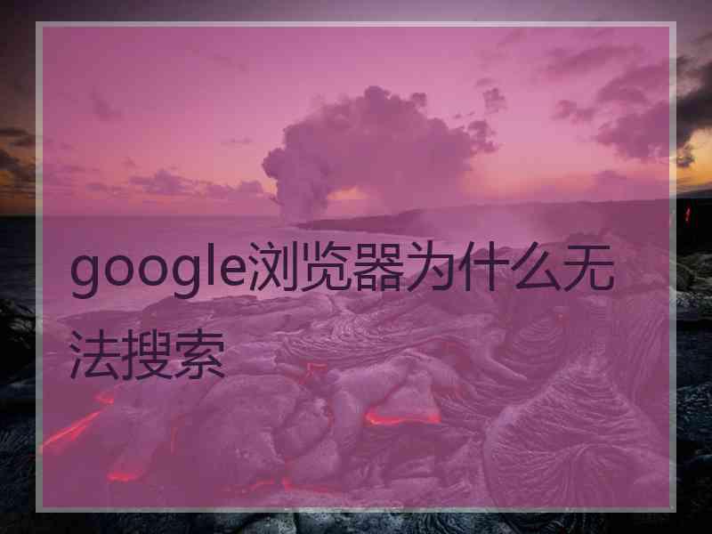 google浏览器为什么无法搜索