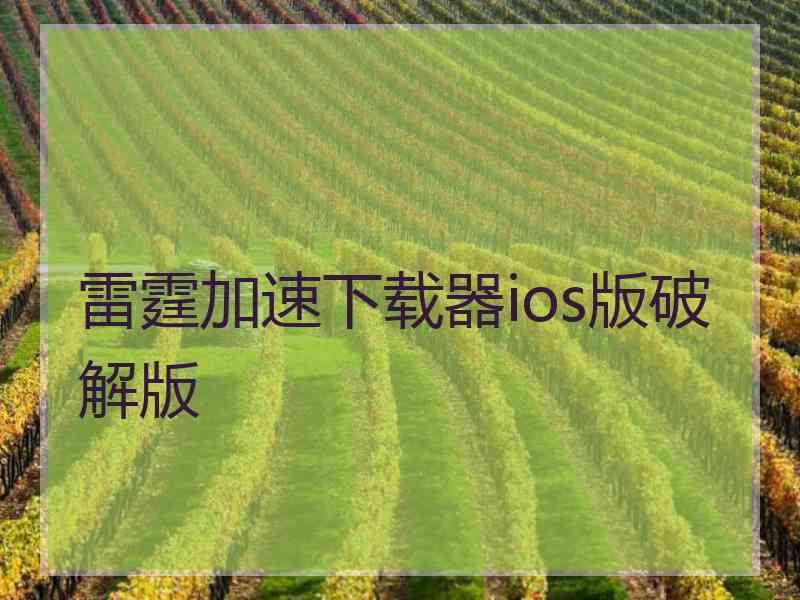 雷霆加速下载器ios版破解版