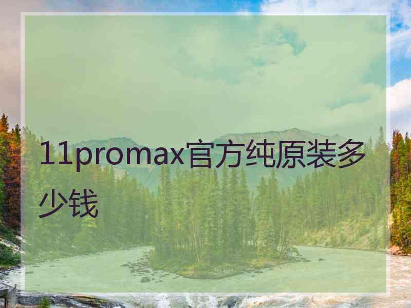 11promax官方纯原装多少钱