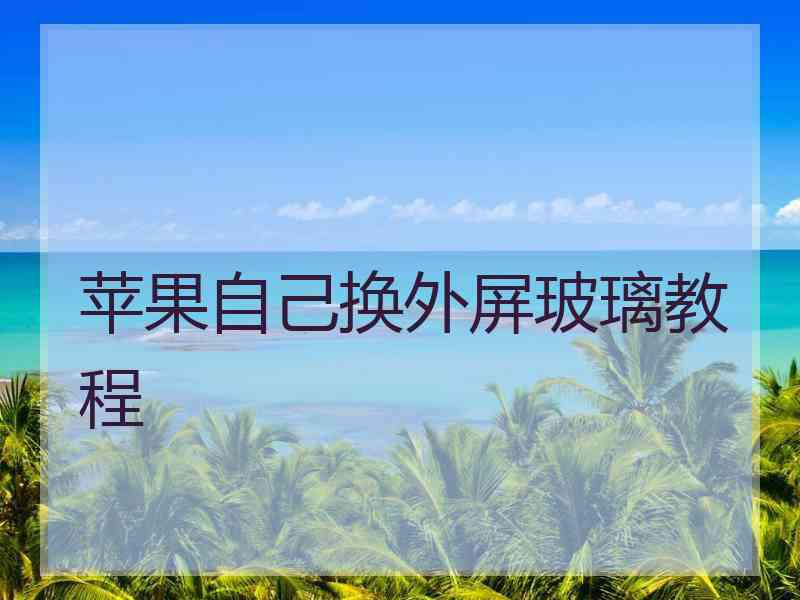 苹果自己换外屏玻璃教程